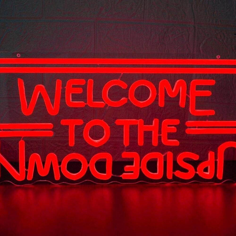 Stranger Things Neon Sign Upside Down Night Light Room Wall Decor Netflix